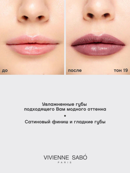 Vivienne Sabo Губная помада Nude Createur тон 19 серо-сливовый  фото 8