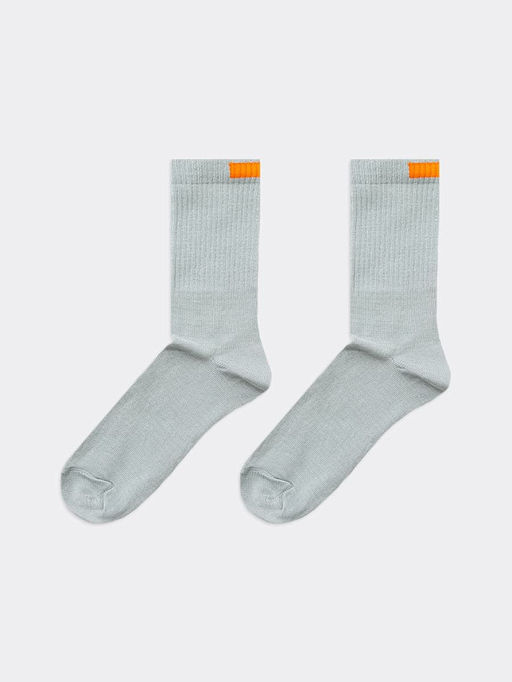 Цена за 5 пар! Детские высокие носки белого цвета с зеленым прямоугольником - Mark formelle фото 11