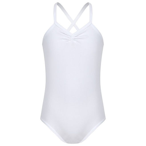 Купальник гимнастический Grace Dance, на тонких бретелях, р. 34, цвет белый  фото 8