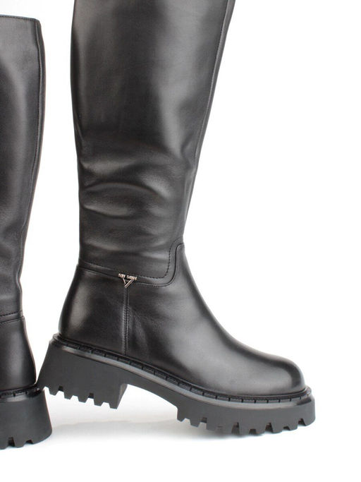 02-FJ725-1M BLACK Сапоги зимние женские (натуральная кожа, байка, натуральный мех) - Фабричный китай фото 14