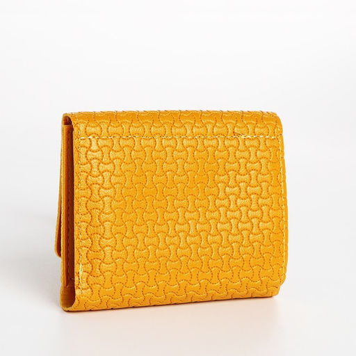 Кошелёк женский на кнопке, 11×1×10 см, комбинированный, жёлтый
