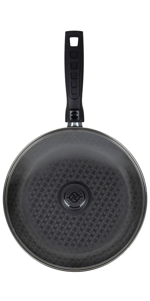 Сковорода 220мм, 1 ручка, стеклянная крышка Кружево - Калитва фото 3
