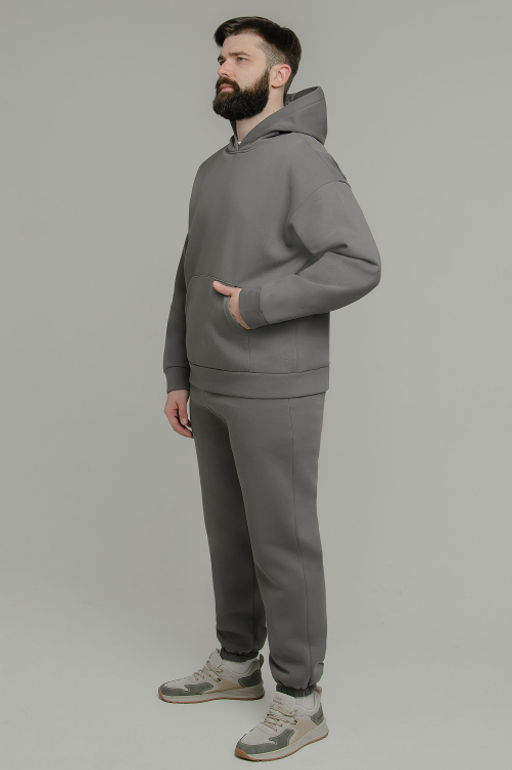 Арт. 69101 Костюм с брюками мужской с начесом 50-56 (4 шт) Цвет:серый - Идеал фото 4