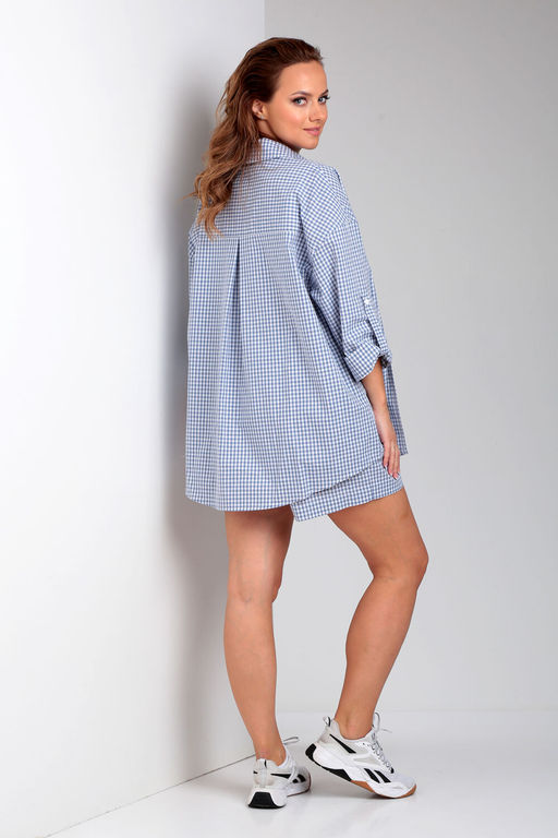 Костюм Liona Style 899 синяя клетка  фото 2