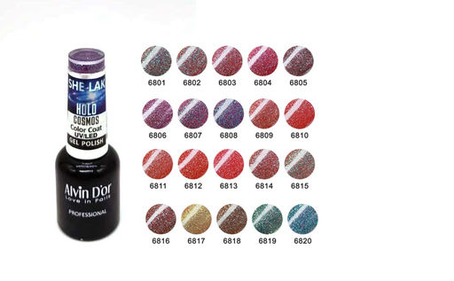 Alvin Dor ( ADN-68M ) Лак д/н HOLO COSMOS тон 6818 (8мл)