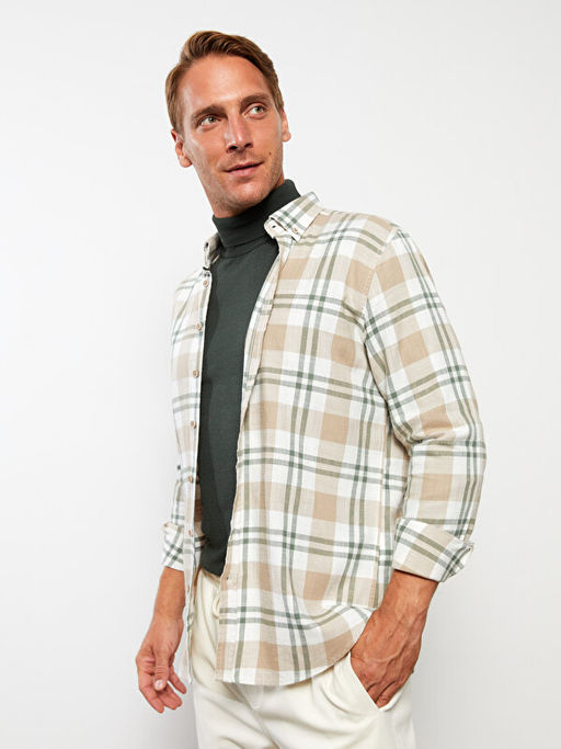 Regular Fit Uzun Kollu Ekose Erkek G?mlek