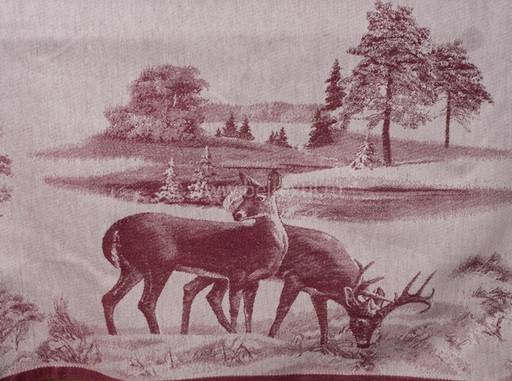 07с-21 ЯК Скатерть 150*170 "Зима в лесу" цв. бордо