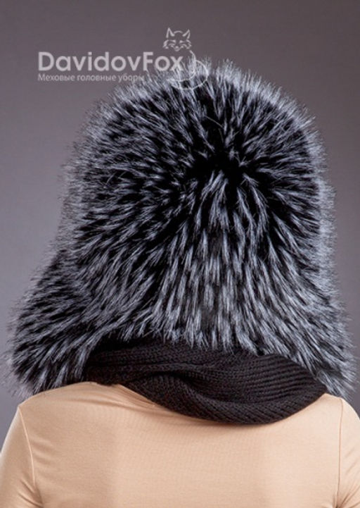 Шапка Ушанка экомех енот блэк