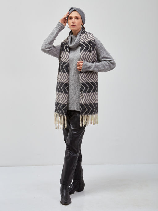 В составе шерсть и кашемир! теплый двусторонний палантин - Tantino фото 2