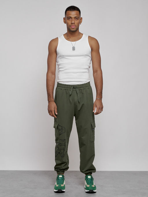 Брюки джоггеры спортивны мужские цвета хаки 12918Kh - Mtforce фото 5