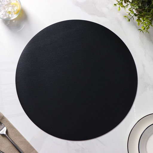 Набор салфеток сервировочных на стол Доляна Спутник, d=38 см, 4 шт, двусторонние, цвет металлический/чёрный  фото 3