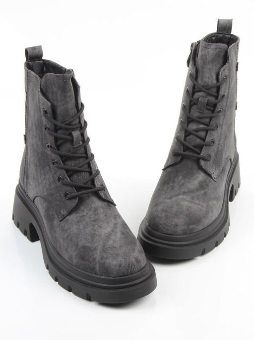 04-WD025-1M DK. GRAY Ботинки зимние женские (натуральная кожа, 100% шерсть)