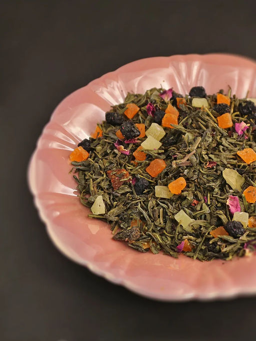 Зеленый ароматизированный чай GRUNBERG LITE  Малиновый зефир   фото 7