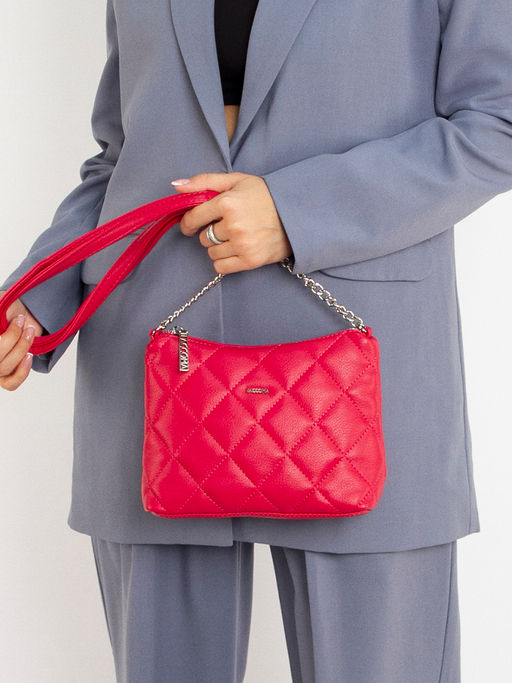 LACCOMA сумка Амелия-24-L815-маджента эко кожа хлопок  фото 7