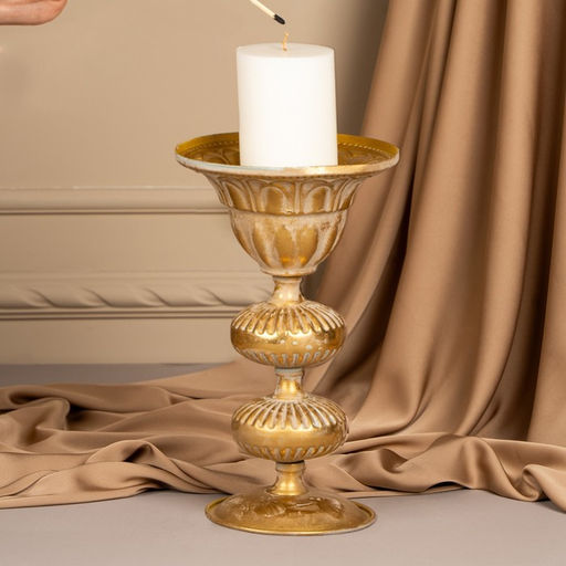 Подсвечник металл «Ярусы» для одной свечи 16×16×25 см