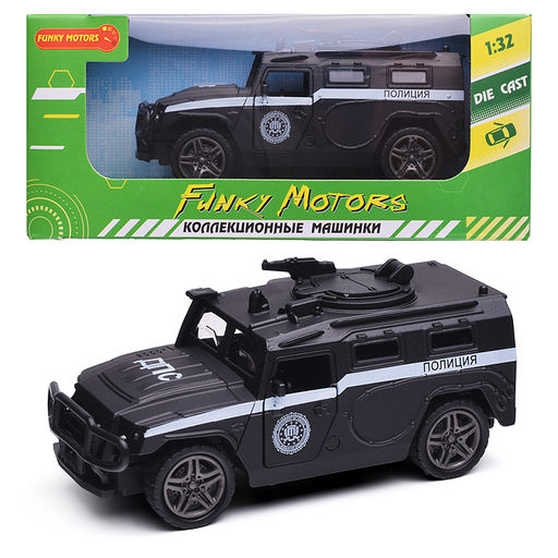 Инерционная машинка Служебный Джип die-cast,1:32, открывающиеся двери