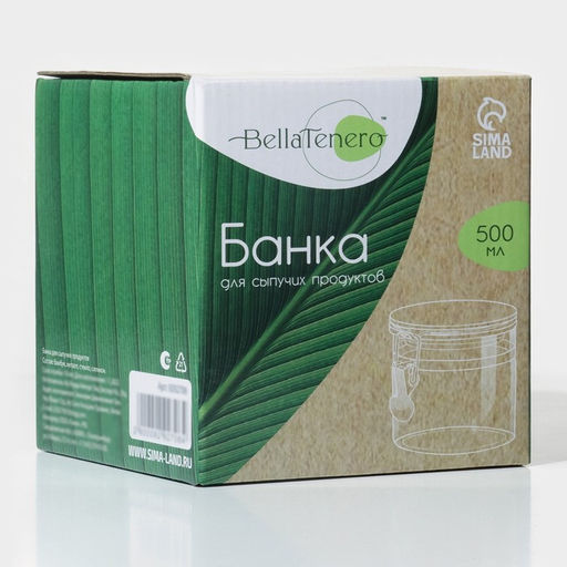 Банка для сыпучих BellaTenero Эко, 500 мл, 1010.3 см, с бугельным замком, стекло, прозрачная  фото 7