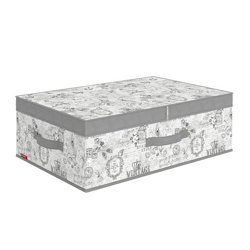 Короб стеллажный с двойной крышкой, 58*40*18 см, VINTAGE GREY, шт