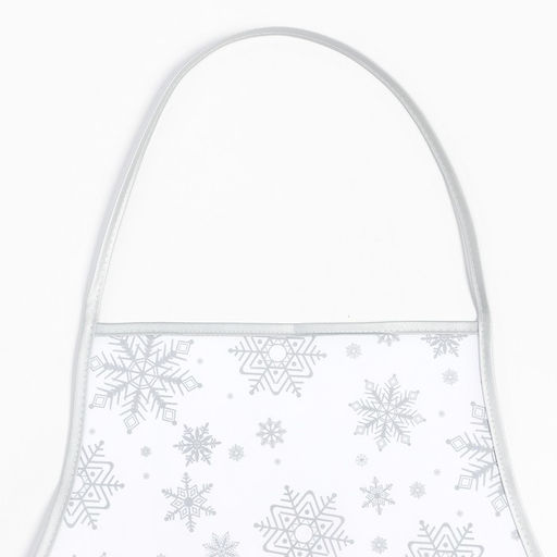 Кухонный набор Доляна. Снежинки: серебро, прихватка 17?17 см, варежка 26?16 см, фартук 70?80 см, 100% п/э