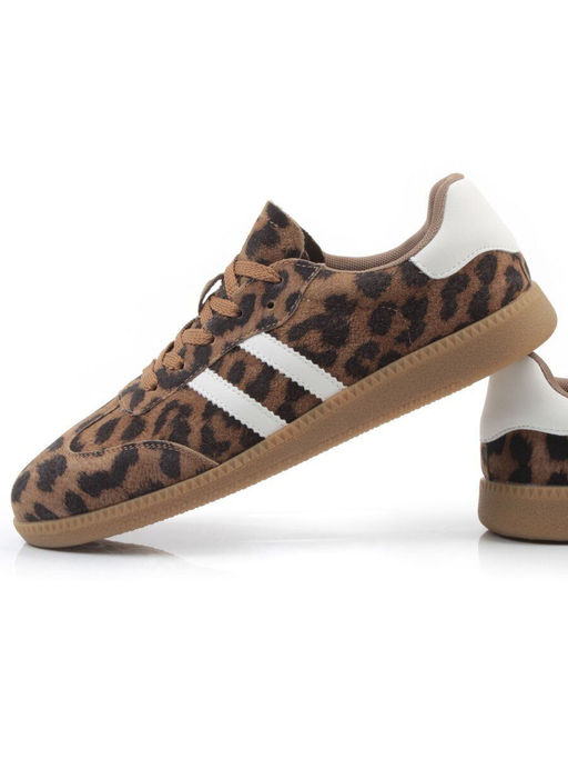 03-270-6PC LT. BROWN/LEOPARD Кеды женские (натуральная кожа) - Фабричный китай фото 18