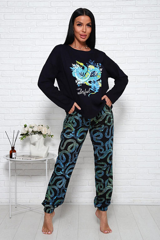 Костюм с брюками (01027. бирюзовый) - Плиона фото 6