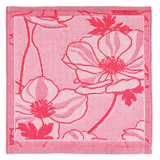 Салфетка кухонная 30х30см, пестротканая, плотность 200гр/м2, хлопок 100%, "Цветы", цвета микс (Россия)