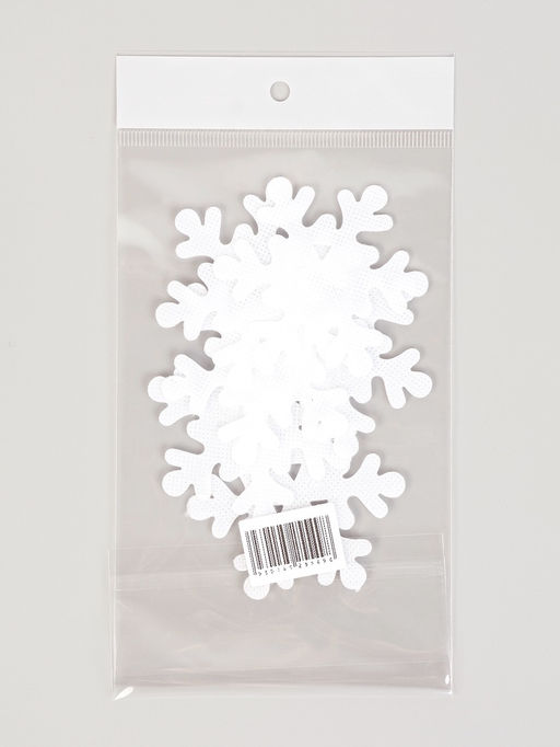 Цена за 2 шт. Снежинка "Мерцание", 6.5 см, цвет белый (набор 6 шт)