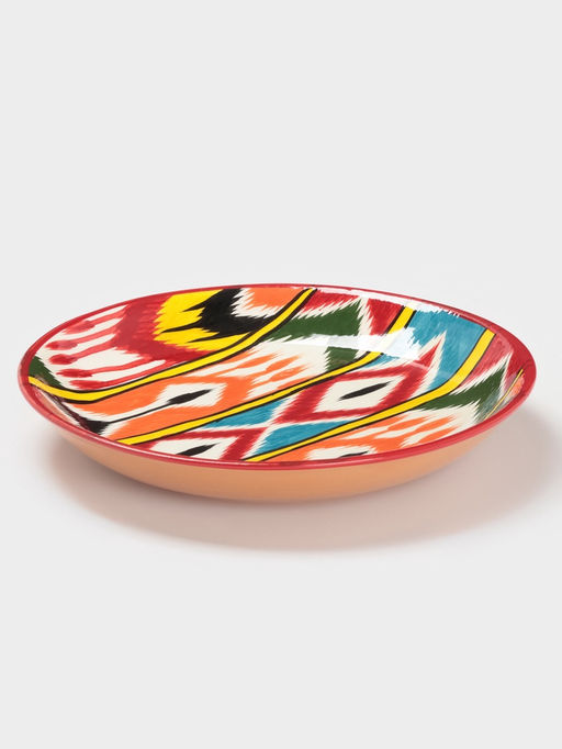 Ляган узбекский Риштанская Керамика «Атлас.Полосы», d=25 см, разноцветный
