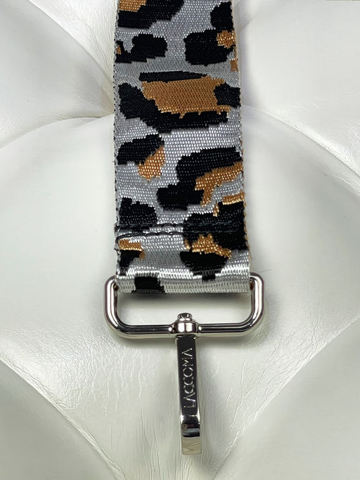 LACCOMA ремень 1000-леопард-3,8-серебр/черн/золот полиэстр