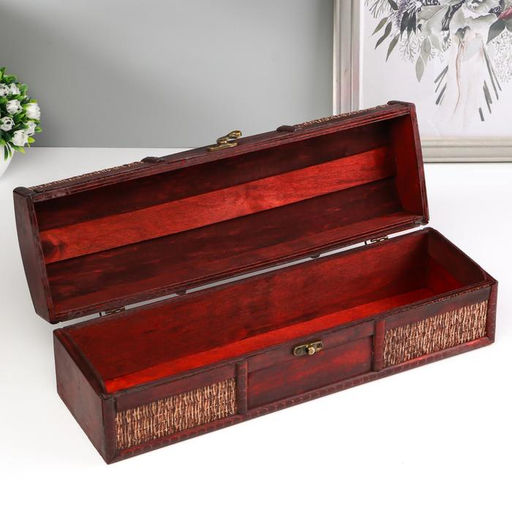 Шкатулка подарочная под бутылку «Сундучок», дерево, 36×11×11 см