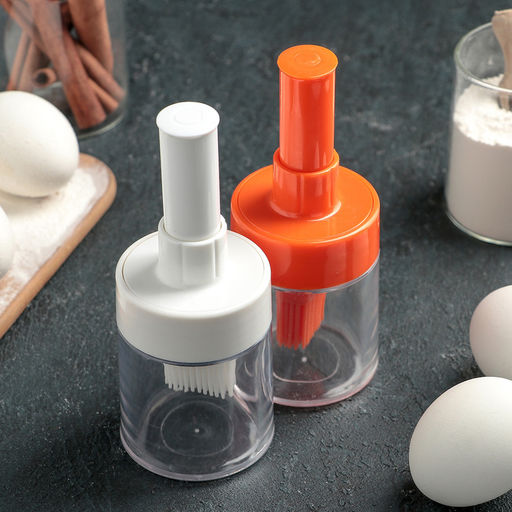 Кисть с ёмкостью, силикон, 6×15 см, МИКС