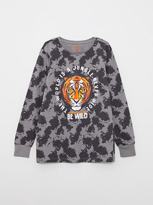 Bisiklet Yaka Bask?l? Uzun Kollu Erkek ?ocuk Pijama Tak?m? - Waikiki фото 2