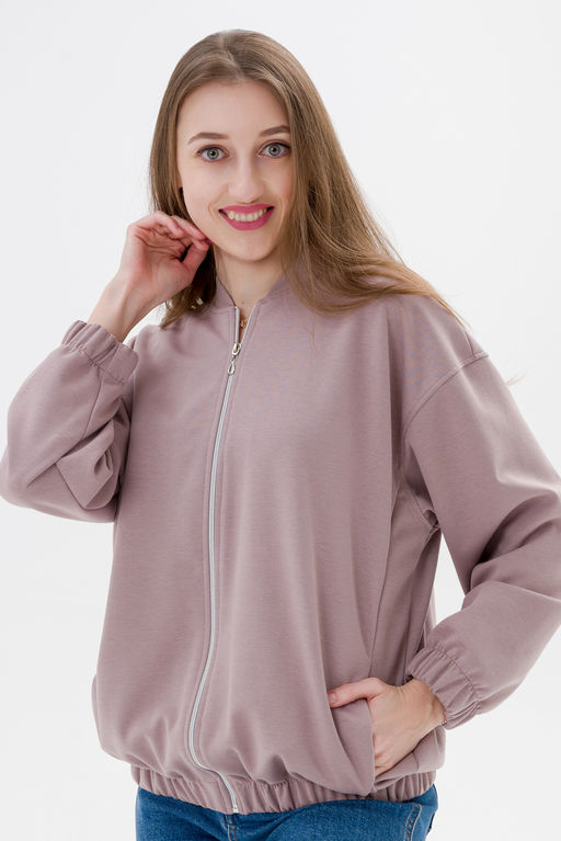 Бомбер из коттон фита кофе макси - Амадэль фото 5