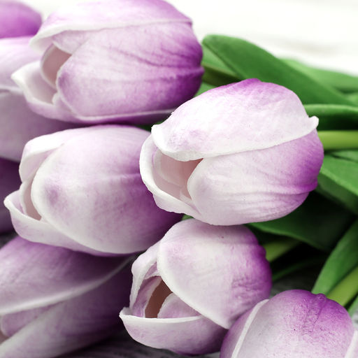 Цветок искусственный Тюльпан 30 см бело-фиолетовые / 1205 /уп 10/200/1200/ латэкс - ГалеонТрейд фото 15