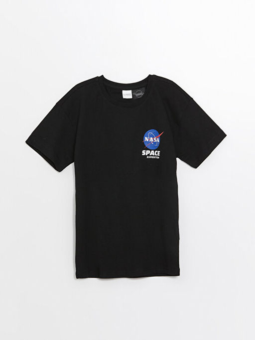 Bisiklet Yaka Nasa Bask?l? Erkek ?ocuk ?ortlu Pijama Tak?m? - Waikiki фото 2