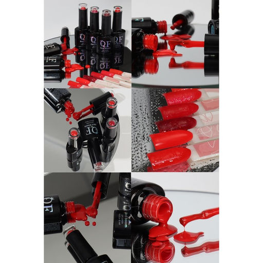 Гель лак для ногтей, с блёстками, трехфазный, 8 мл, LED/UV, красный (85)