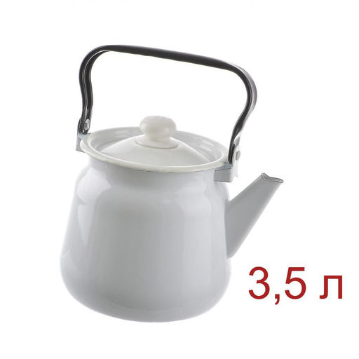 ЭМ_Чайник 3,5 л сферич. белый с пласт. кнопкой, арт. С42716.3/34/СГ/3П/3С СибТ