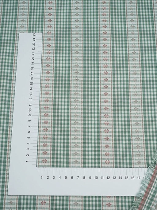 Вареный (стираный) хлопок Вышивка-цветочки цв.зеленый, ш.2.5м, хлопок-100%, 150гр/м.кв - Купава фото 4