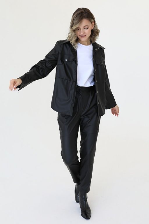 Рубашка из искусственной кожи - Looklikecat фото 2