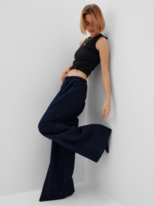 Брюки женские oversize MINAKU: Safari, синие, размер 52