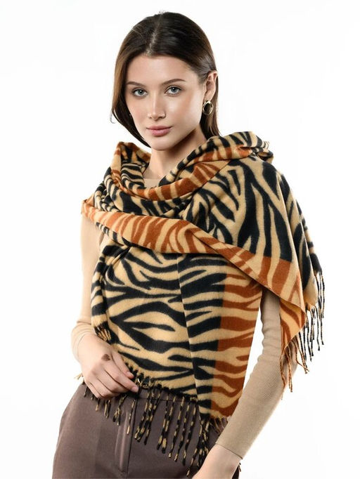 Яркий палантин с анималистичным принтом - Pretty mania фото 7