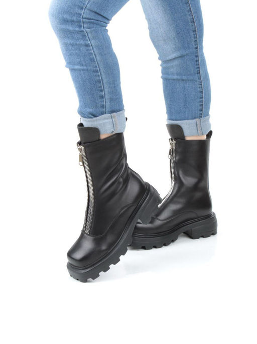 01- D174-G81 BLACK Ботинки демисезонные женские (натуральная кожа) - Фабричный китай фото 2