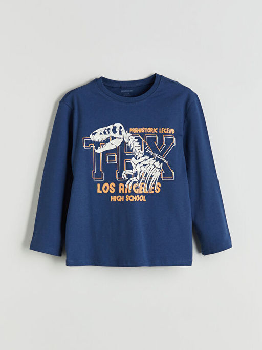 Bask?l? Erkek ?ocuk Sweatshirt ve E?ofman Alt 2li