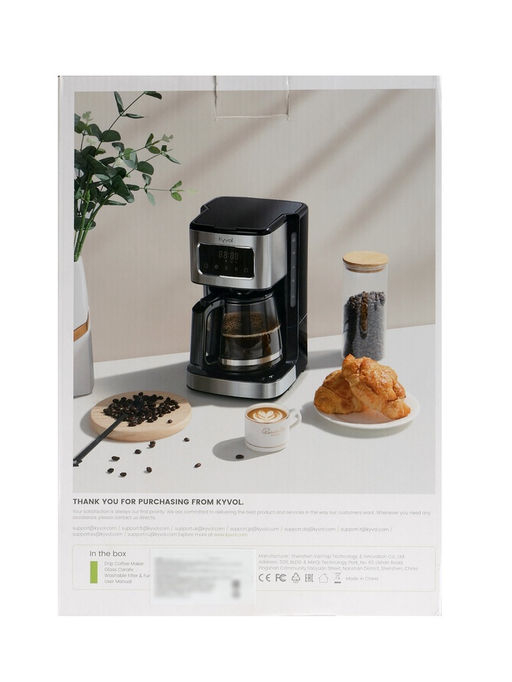 Кофеварка Kyvol Best Value Coffee Maker CM05, капельная, 1000 Вт, 1800мл, сенсор, черная
