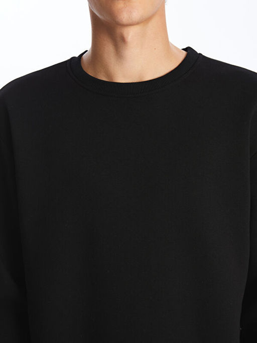 Bisiklet Yaka Uzun Kollu Erkek Sweatshirt