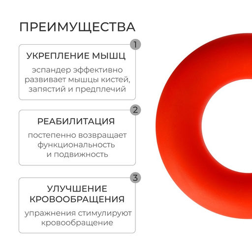 Эспандер кистевой Fortius, 30 кг, цвет красный