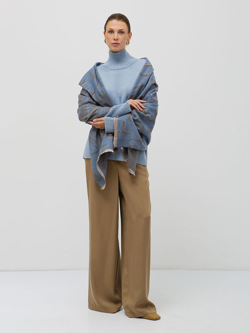 В составе шерсть и кашемир! теплый двусторонний палантин - Tantino фото 5