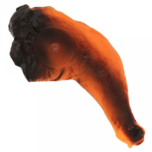 Игрушка для собаки Окорочок гриль 20,5х8,5х2,5см, с пищалкой, ПВХ, фактурная, оранжевый/черный, Пэт тойс (Pet toys) (Китай)  фото 5