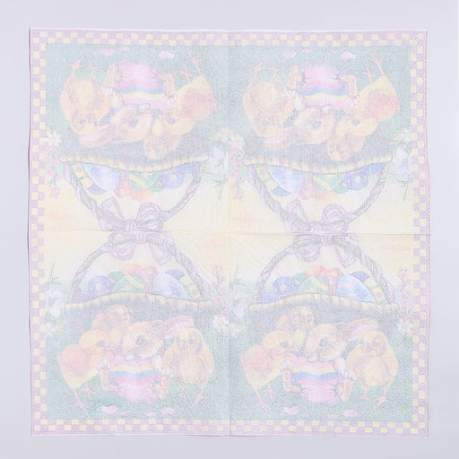 Цена за 2 шт. Салфетки бумажные на Пасху «Пасхальная корзина», 33×33 см, набор 20 шт.