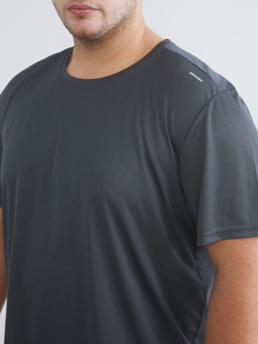 B?y?k Beden Bisiklet Yaka Erkek Spor Ti??rt